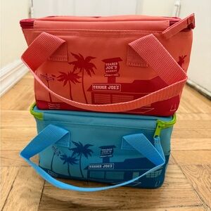 Brand New Trader joes mini insulated bag x 2 Summer Edition Peach & Bahamas Blue